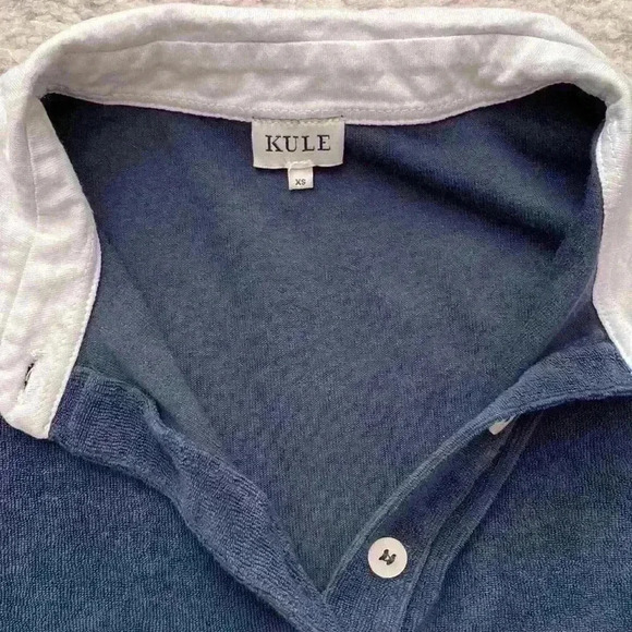 KULE Women’s Terry Polo in Navy - Picture 4 of 7